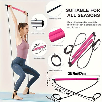 FlexFit™ Pilates Bar Kit: Transform Your Home Workouts into Total Body Sculpting Sessions!