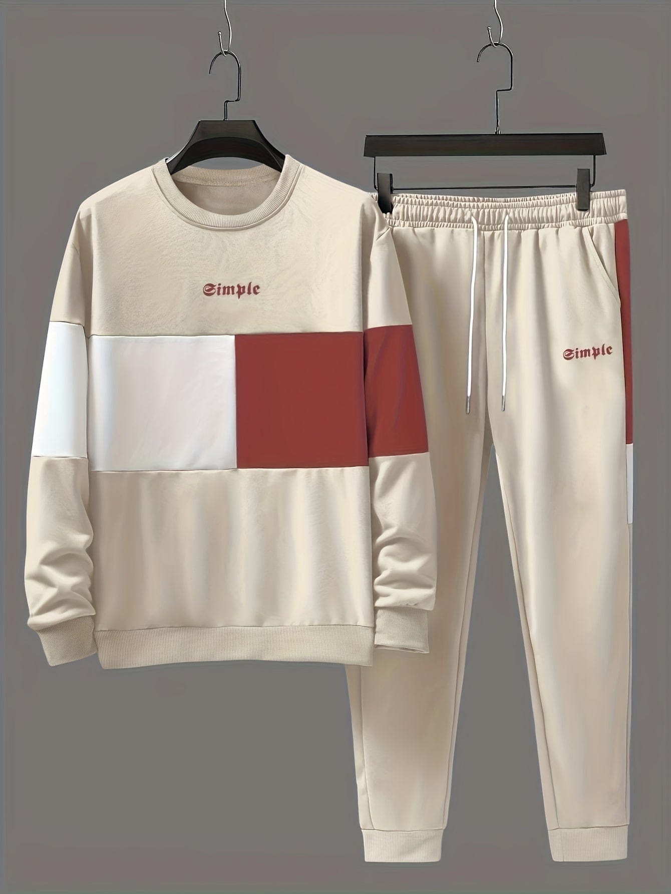 DuoWear™ Men's Cozy Color Block Sweatshirt & Joggers Set