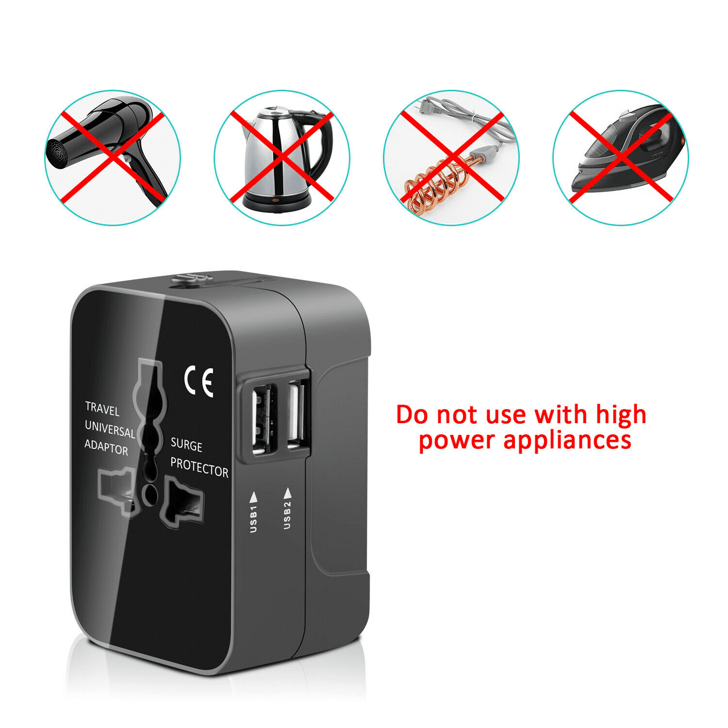 GlobeCharger™ Universal Travel Plug Adapter: Power Up Anywhere, Anytime!