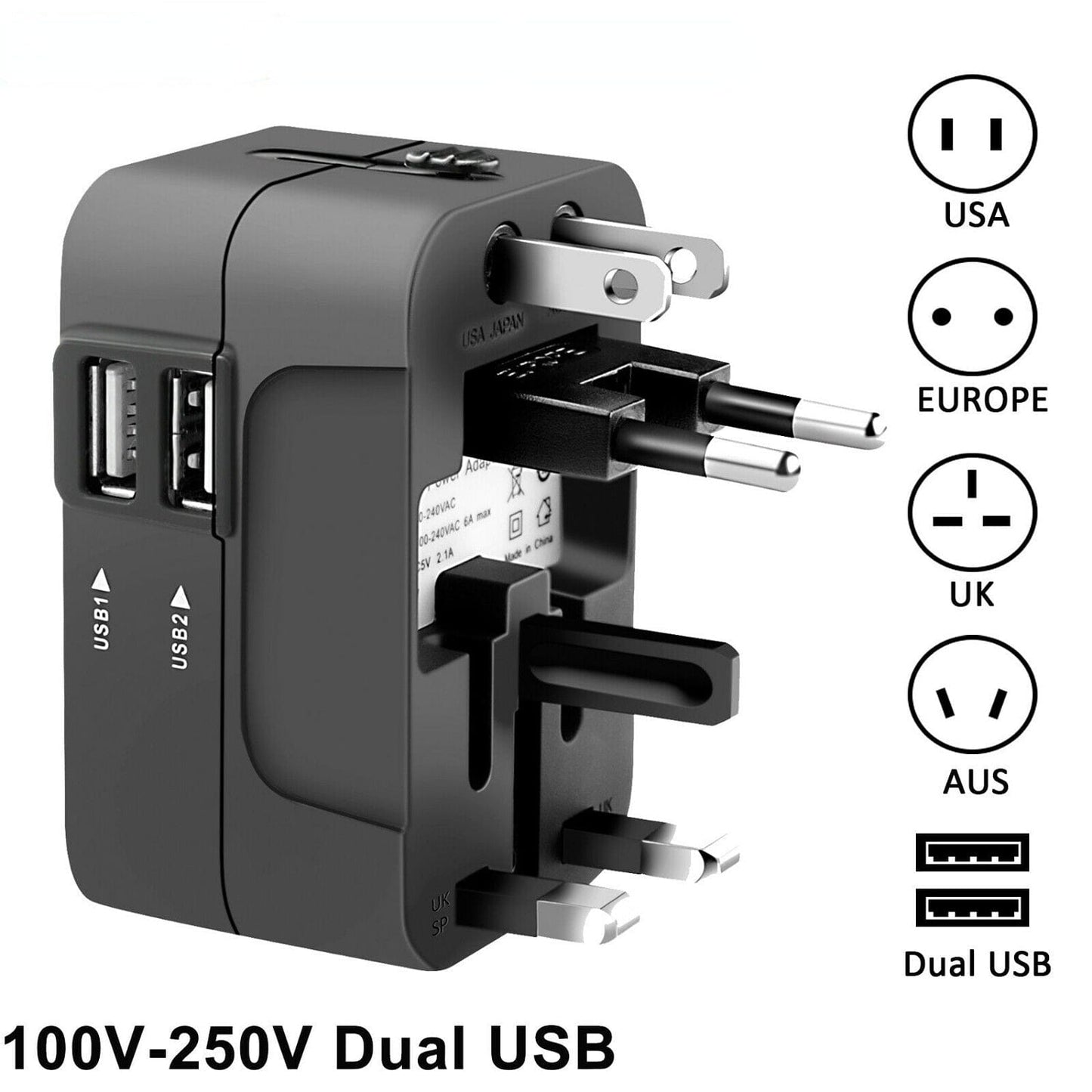 GlobeCharger™ Universal Travel Plug Adapter: Power Up Anywhere, Anytime!