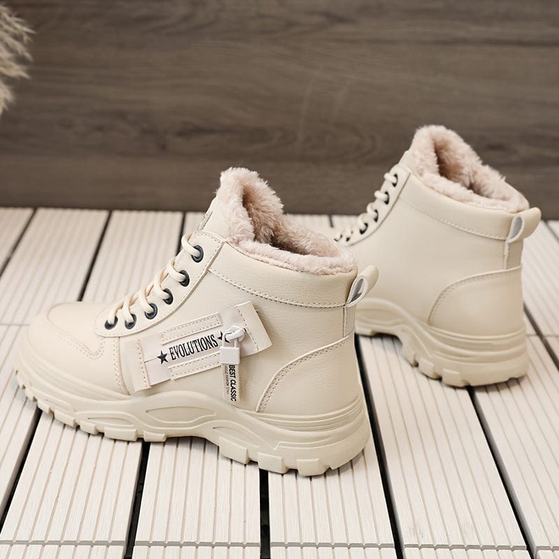 LuxeStride™ Women's Lace-Up Zipper Sneakers: Plush Comfort Meets Casual Chic!