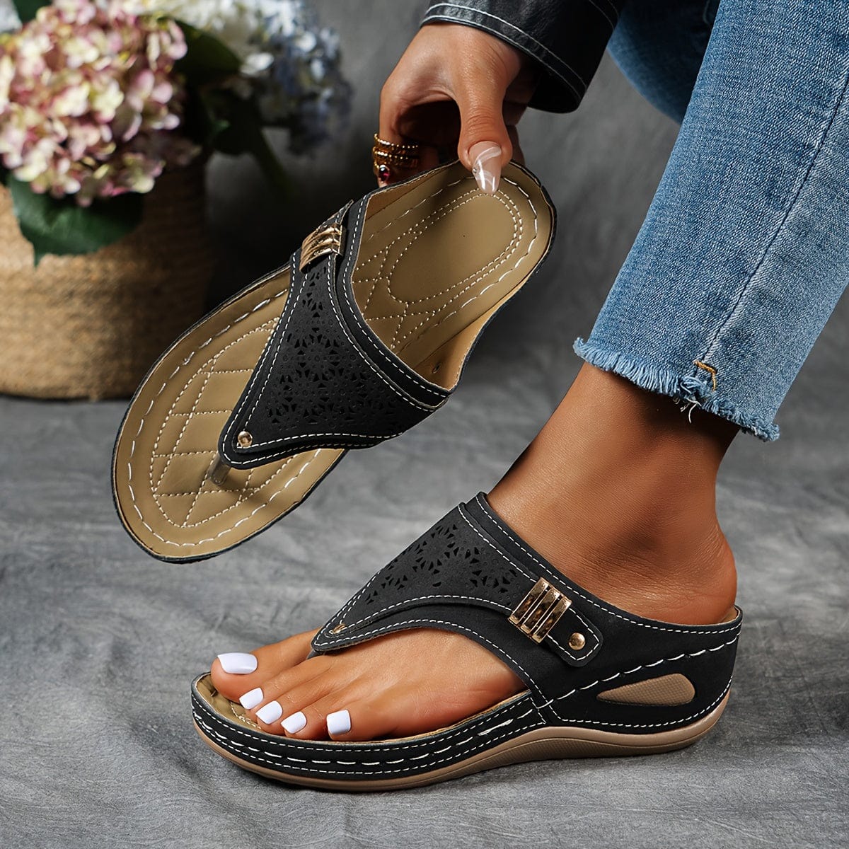 ComfortStep™ Women's Wedge Flip Flops – Your All-Day Comfort, Elevated!