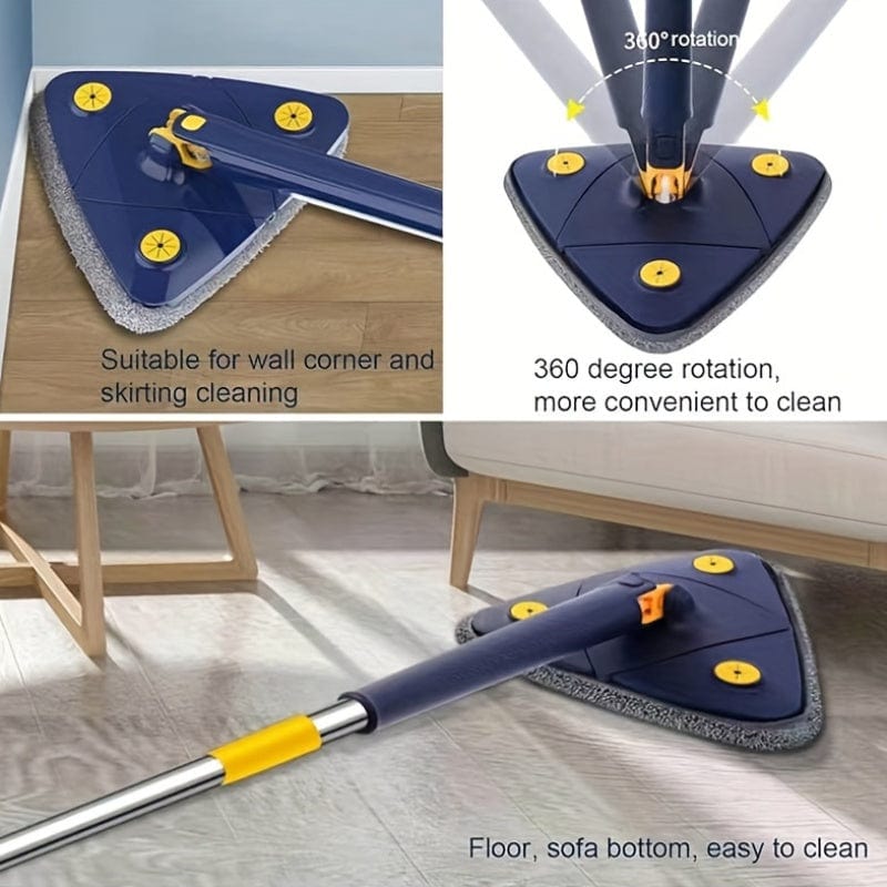 MopMaster™ 360-Degree Rotating Triangle Mop – The Ultimate All-in-One Cleaning Solution!