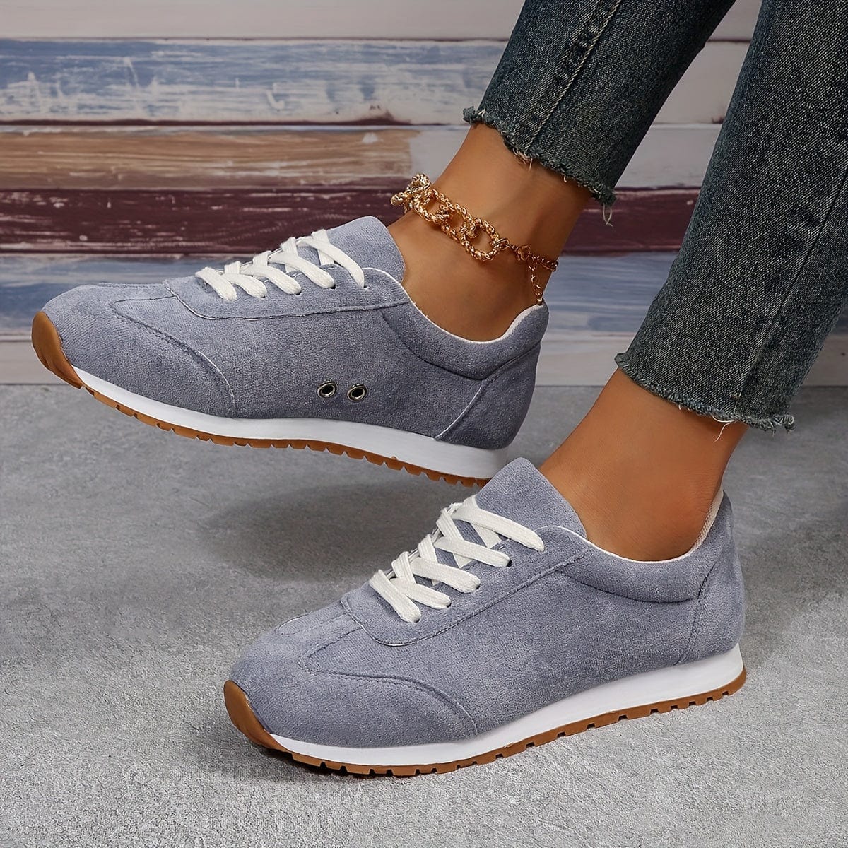 VelvetStride™ Women's Breathable Sneakers – Ultra-Light, Everyday Comfort with TPR Sole