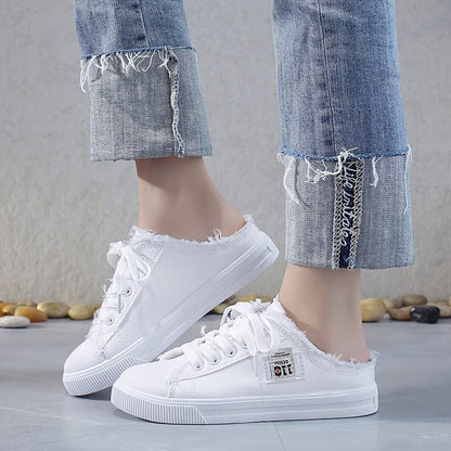 Step Up Your Style with TrendyKicks™ Women's Canvas Platform Sneakers!