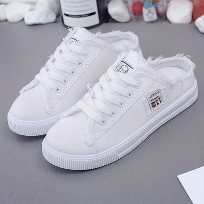 Step Up Your Style with TrendyKicks™ Women's Canvas Platform Sneakers!