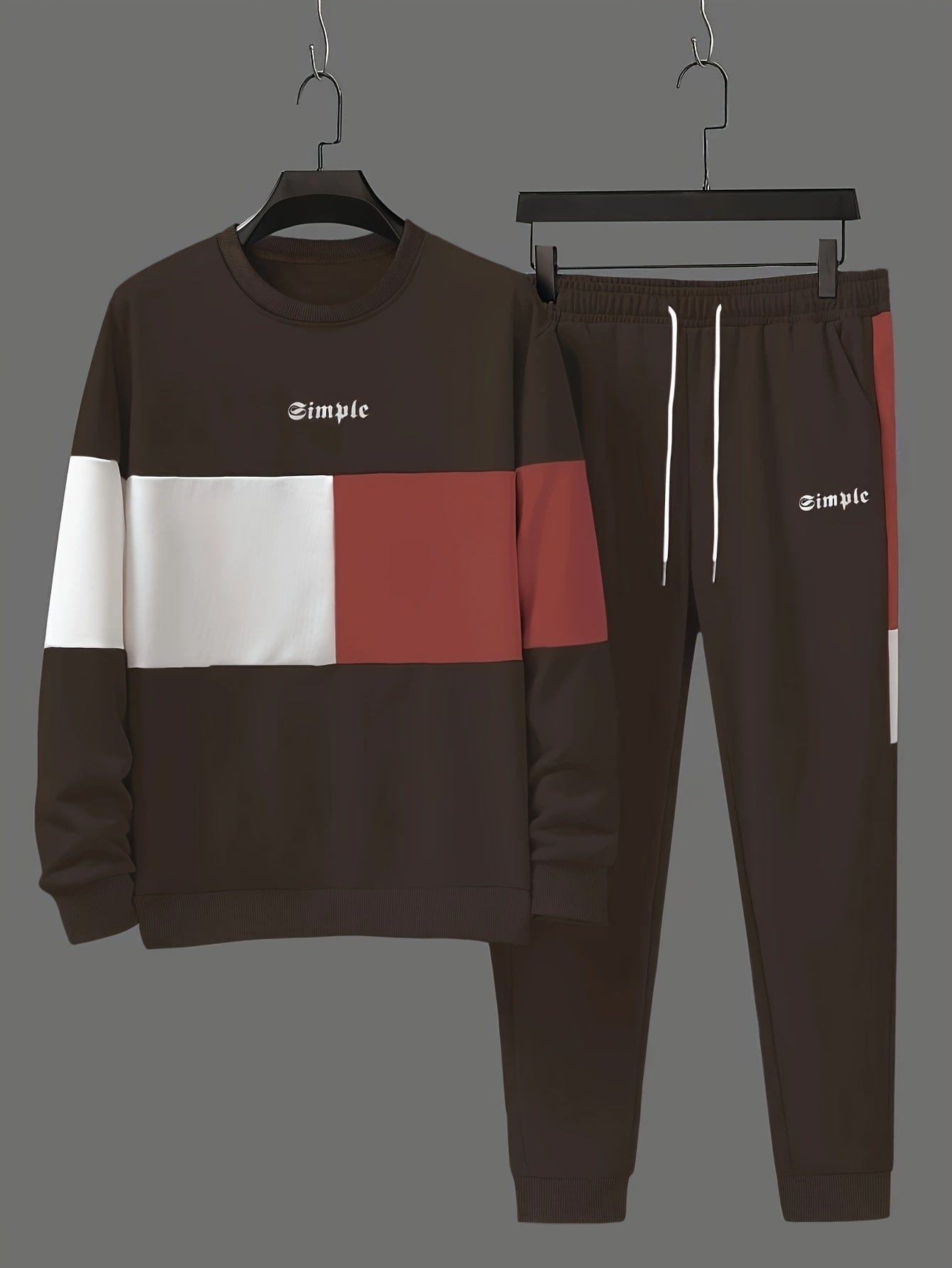 DuoWear™ Men's Cozy Color Block Sweatshirt & Joggers Set