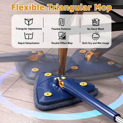 MopMaster™ 360-Degree Rotating Triangle Mop – The Ultimate All-in-One Cleaning Solution!