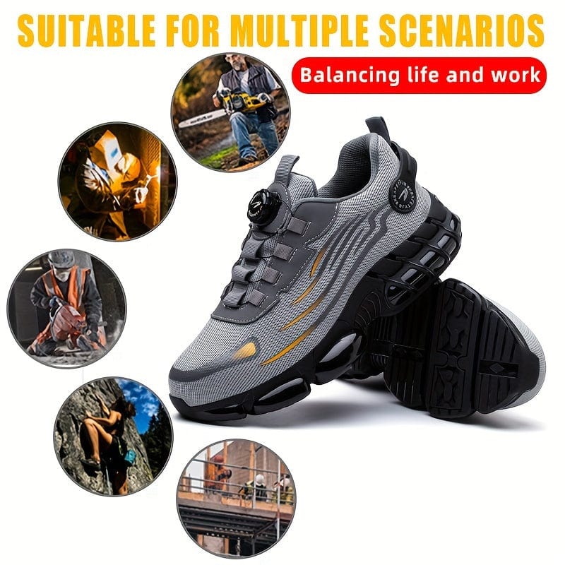 PowerStep™ Plus Size Men's Steel Toe Safety Shoes - Ultimate Protection & Comfort for the Toughest Jobs!