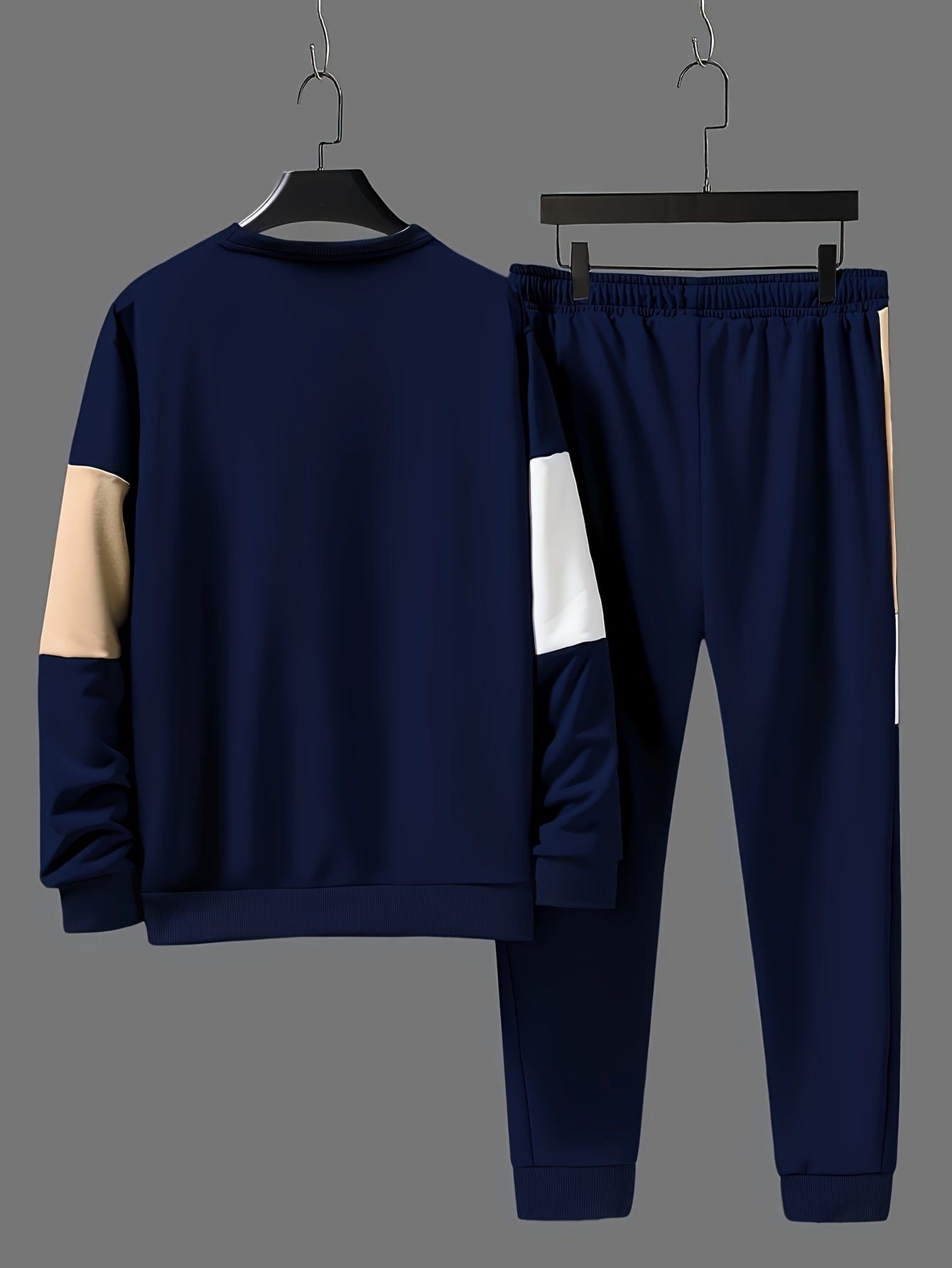 DuoWear™ Men's Cozy Color Block Sweatshirt & Joggers Set