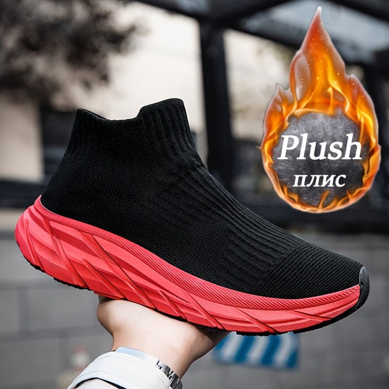 ChunkyStride™ Men's Slip-On Shoes – Breathable Knit Warmth with Plush Comfort!