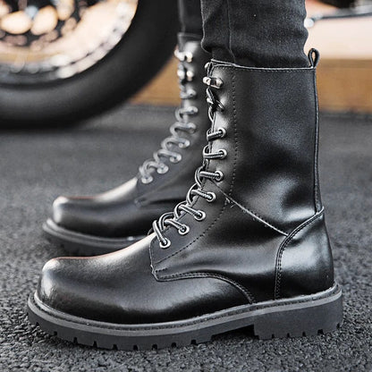 Ultimate Style and Comfort: 100% Genuine Leather Men's High Top Boots