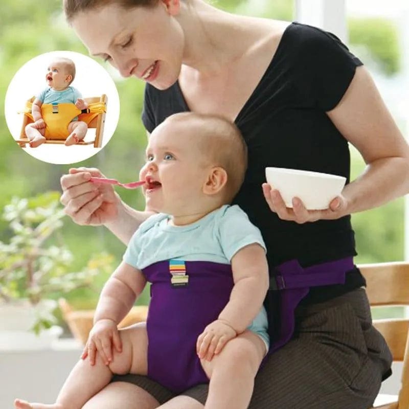TravelEase Portable Baby High Chair Cover – Compact, Safe, and Washable Feeding Solution with Safety Belt