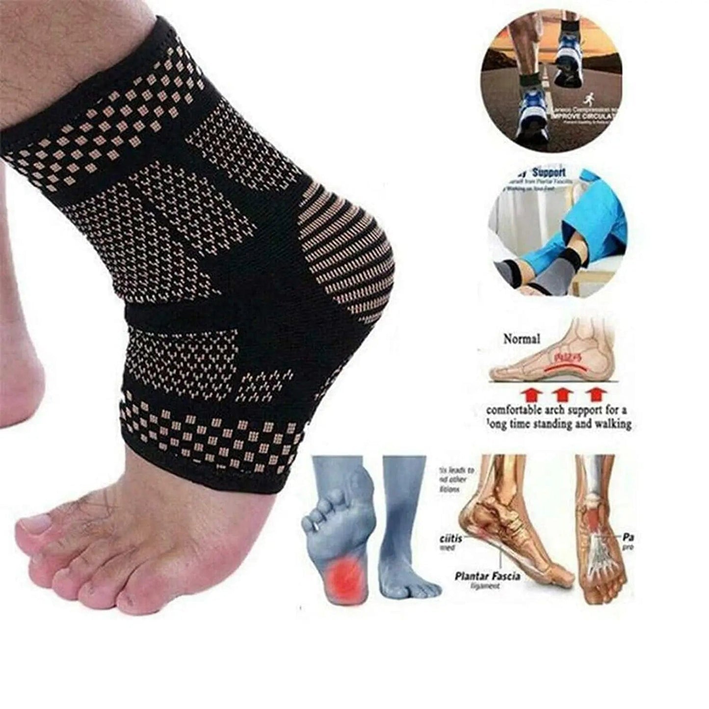 Foot Angel Anti Fatigue Outdoor Compression Anklet Socks - Support and Comfort