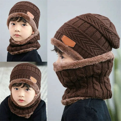 SnugFit™ Ski Duo – Warm Knitted Hat & Neck Cover for Active Kids!