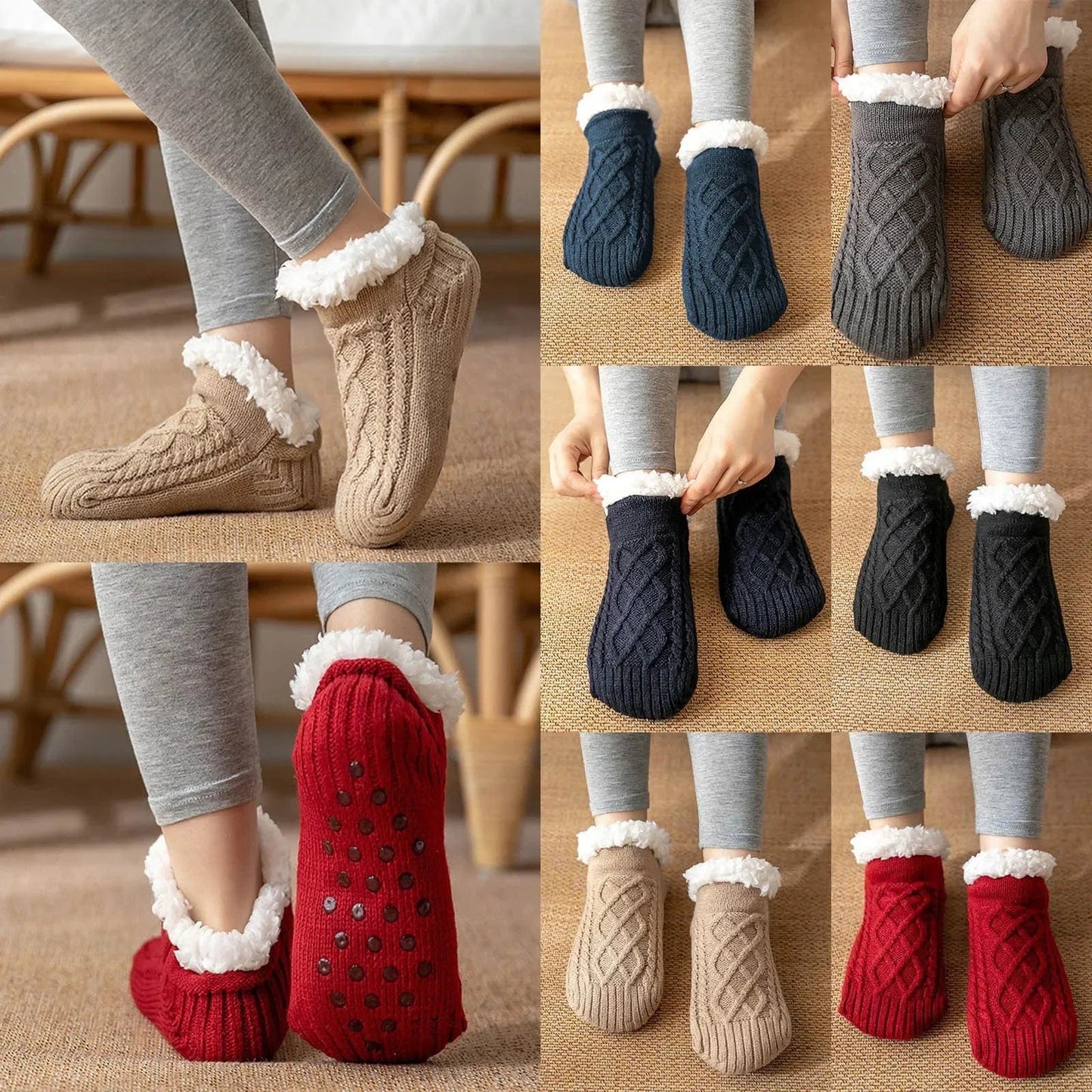 WarmGrip™ Slipper Socks – Your Winter Shield with Non-Slip Confidence