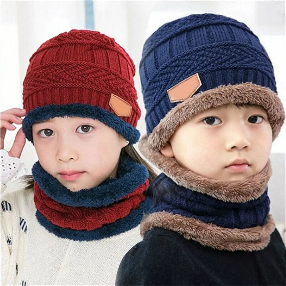 SnugFit™ Ski Duo – Warm Knitted Hat & Neck Cover for Active Kids!