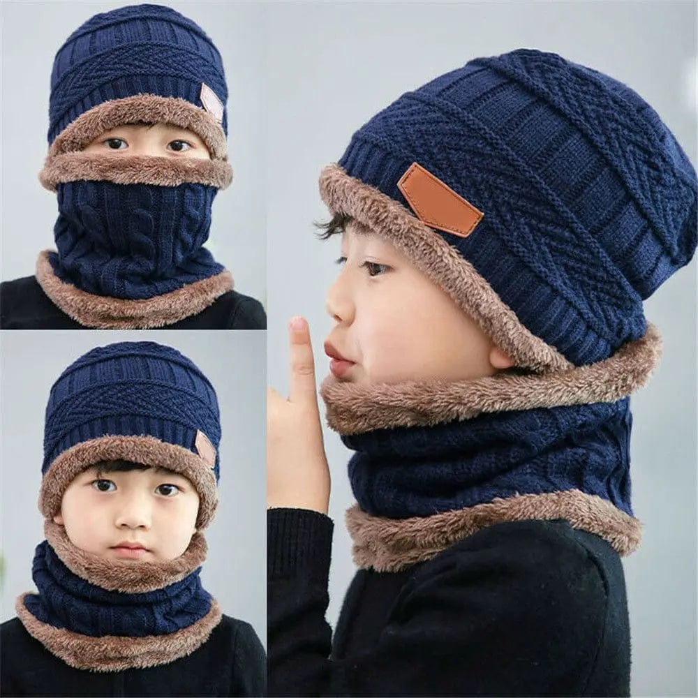 SnugFit™ Ski Duo – Warm Knitted Hat & Neck Cover for Active Kids!