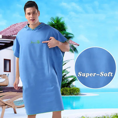 WaveWrap™ Surf Poncho Changing Towel – The Ultimate Hooded Robe for Beach Comfort and Convenience!