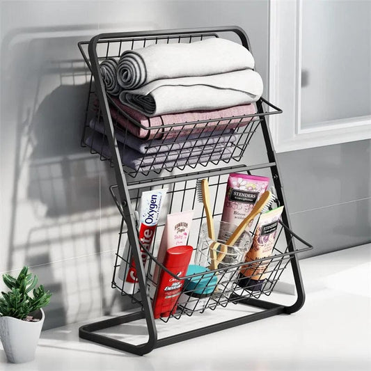 Dual-Tier Kitchen & Bathroom Organizer: Maximize Your Space with Style