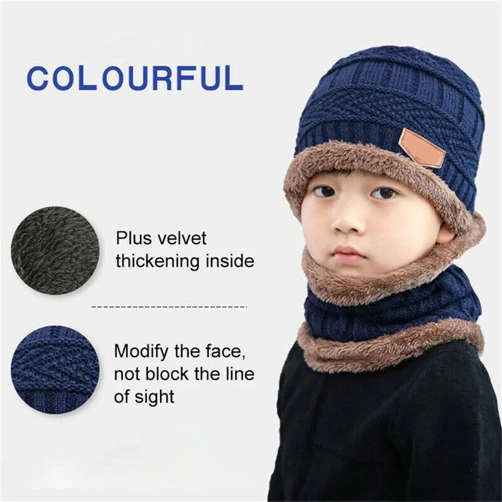 SnugFit™ Ski Duo – Warm Knitted Hat & Neck Cover for Active Kids!