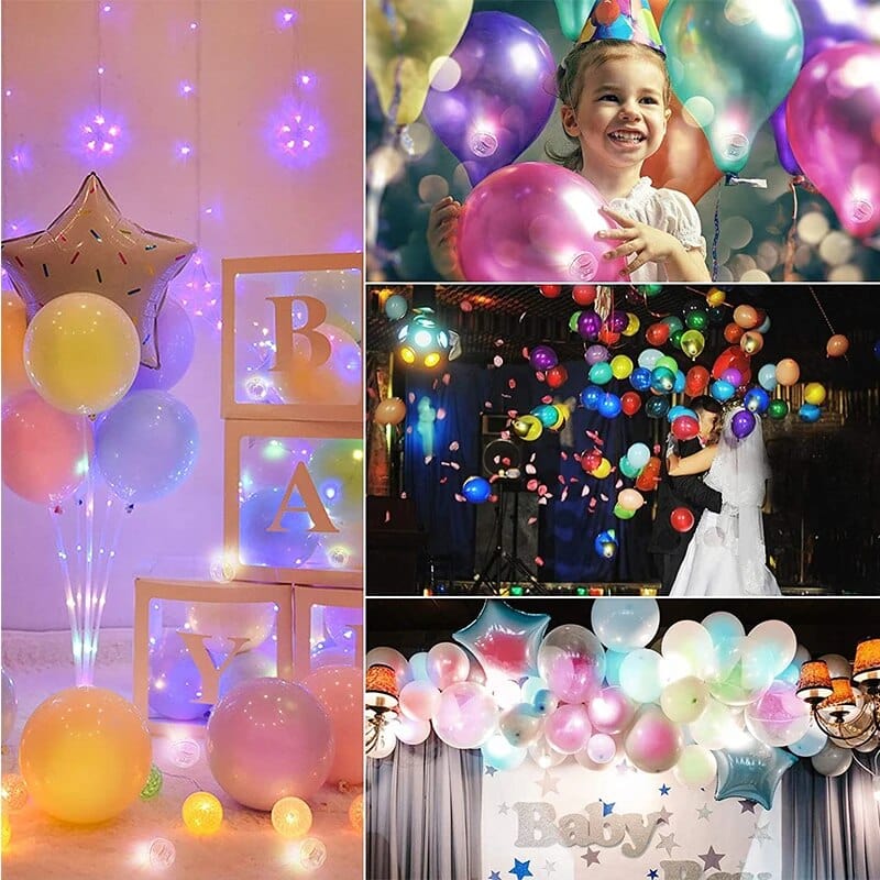 PartyGlow™: Vibrant Round RGB LED Balloon Lights - 100 Balls/lot