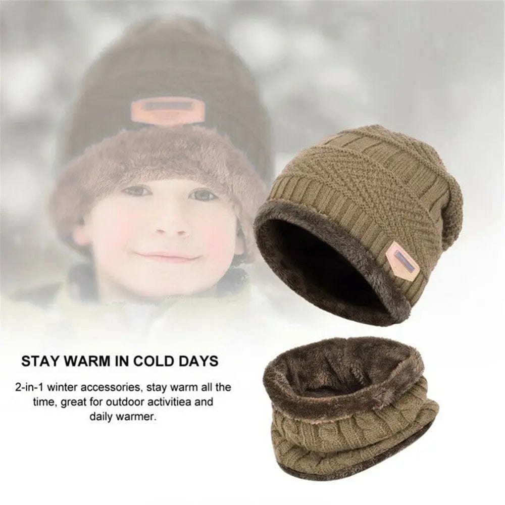 SnugFit™ Ski Duo – Warm Knitted Hat & Neck Cover for Active Kids!