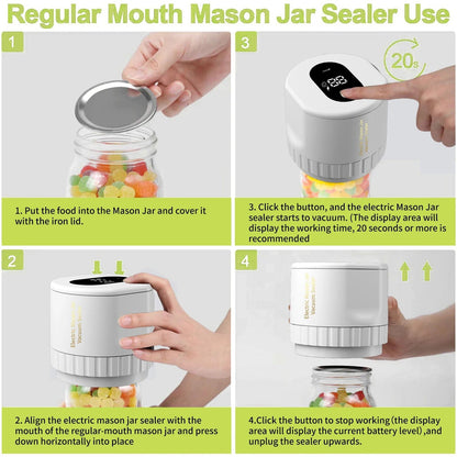 VacSeal Pro™ – Cordless Electric Mason Jar Vacuum Sealer Kit for Unbeatable Freshness