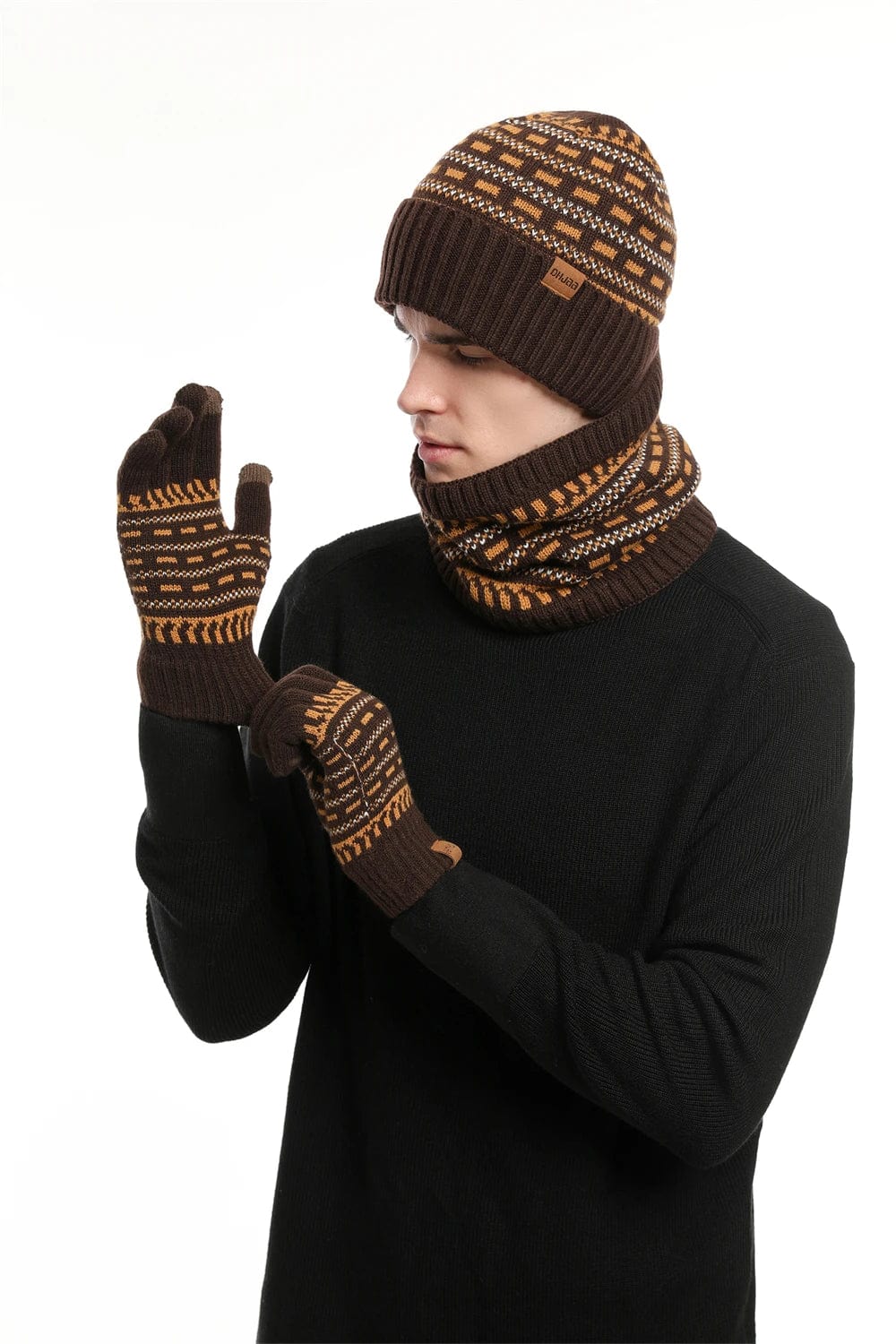 HeatLock™ Trio – Woolen Hat, Gloves & Scarf for Maximum Cold Protection!