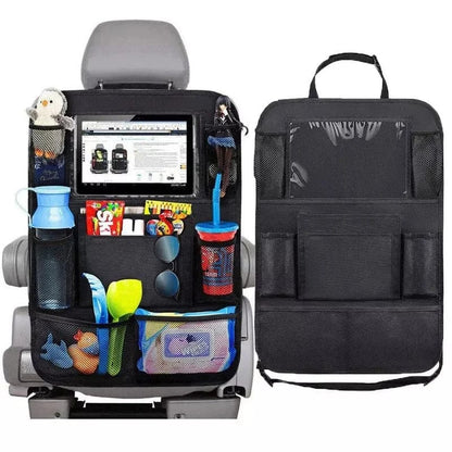 TravelGuard™ Car Back Seat Organizer with Touch Screen Tablet Holder: Keep Your Ride Tidy & Entertained!