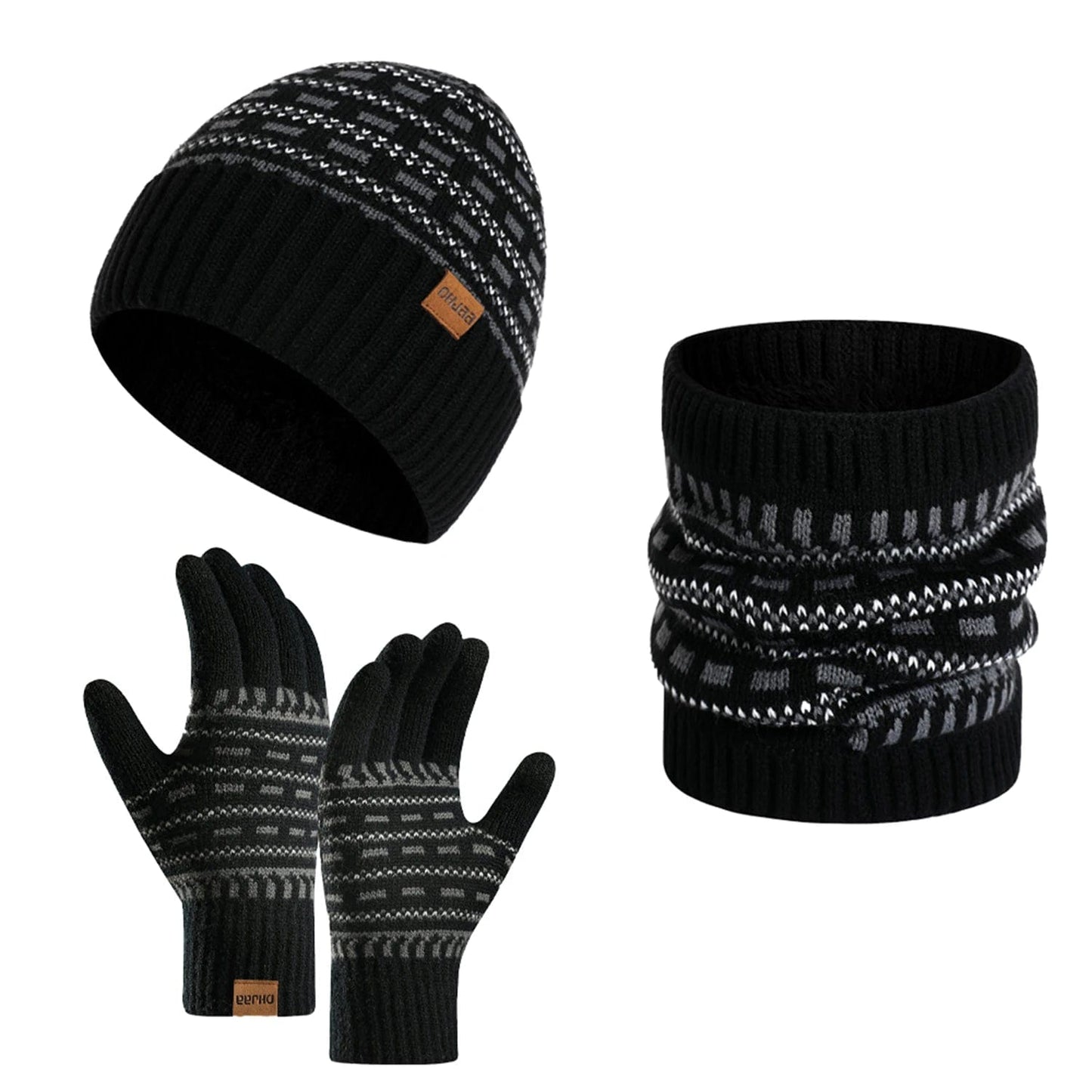 HeatLock™ Trio – Woolen Hat, Gloves & Scarf for Maximum Cold Protection!