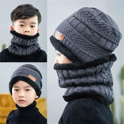 SnugFit™ Ski Duo – Warm Knitted Hat & Neck Cover for Active Kids!