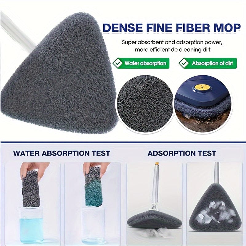 MopMaster™ 360-Degree Rotating Triangle Mop – The Ultimate All-in-One Cleaning Solution!