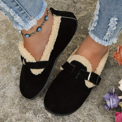 CozyPlush™ Women's Winter Flats – Soft, Warm Slip-Ons with Plush Lining