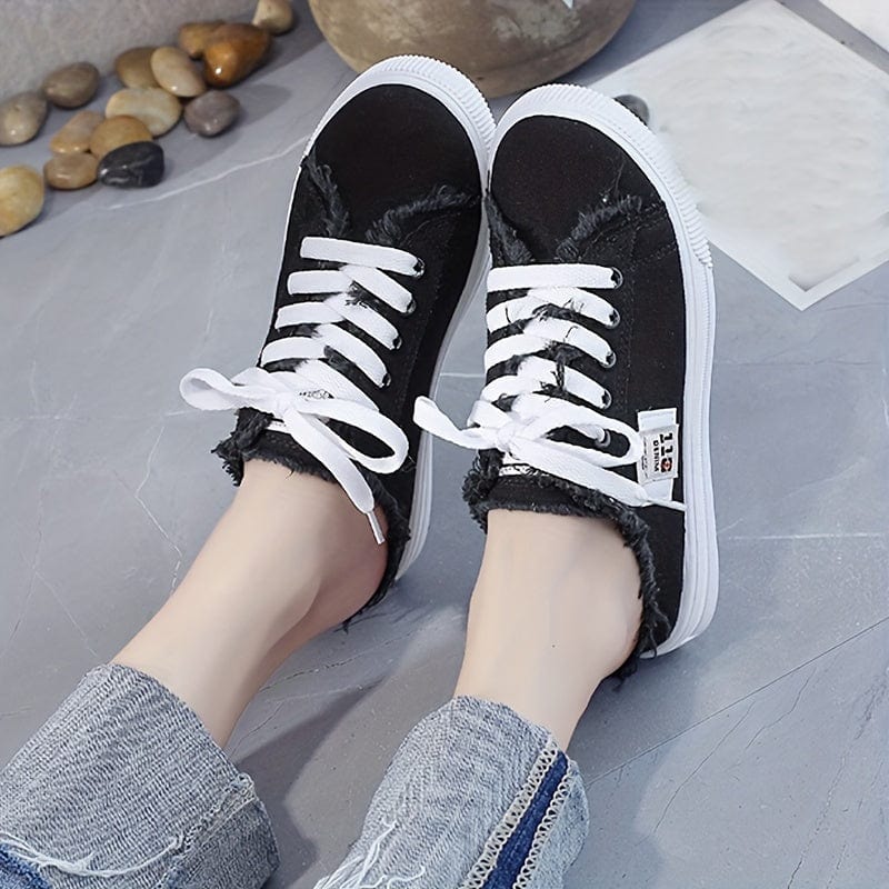 Step Up Your Style with TrendyKicks™ Women's Canvas Platform Sneakers!