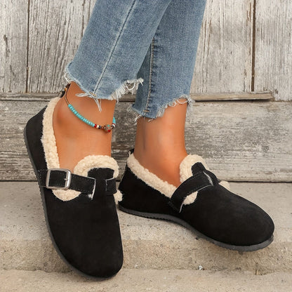 CozyPlush™ Women's Winter Flats – Soft, Warm Slip-Ons with Plush Lining