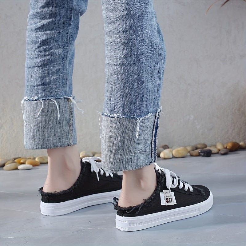 Step Up Your Style with TrendyKicks™ Women's Canvas Platform Sneakers!