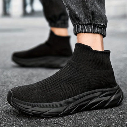 ChunkyStride™ Men's Slip-On Shoes – Breathable Knit Warmth with Plush Comfort!