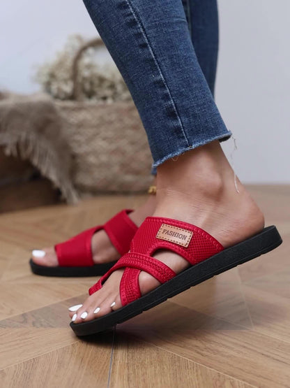 AirFlow™ Women's Hollow Mesh Slide Sandals: Summer's Must-Have Casual Loop Toe Flats