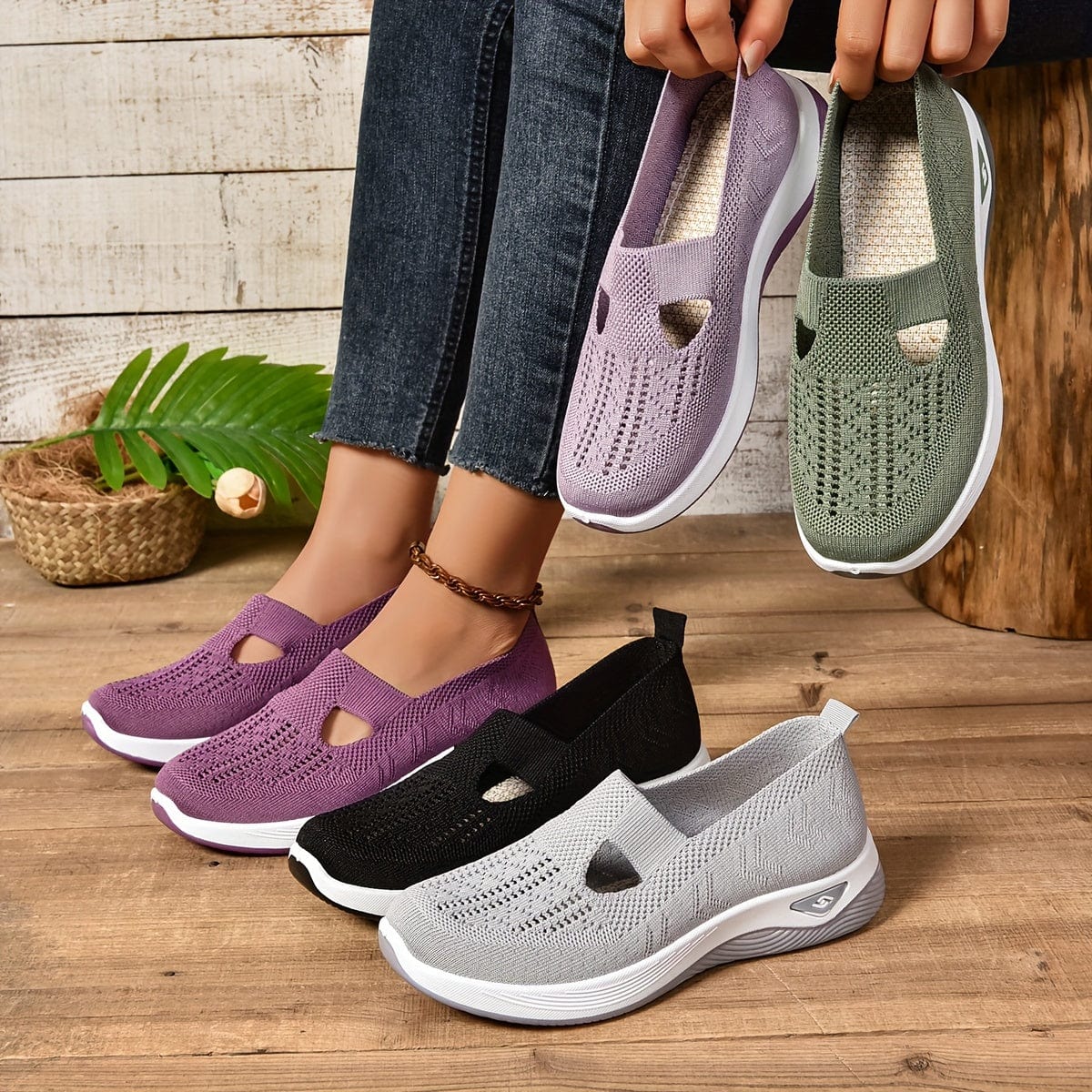 Step into Comfort: Women's Cut-out Sneakers™