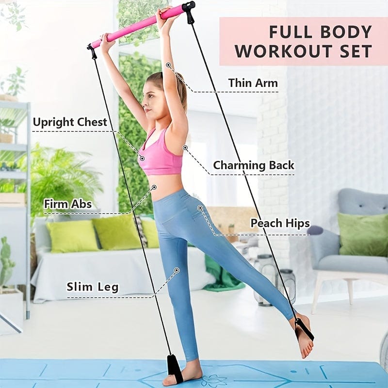 FlexFit™ Pilates Bar Kit: Transform Your Home Workouts into Total Body Sculpting Sessions!